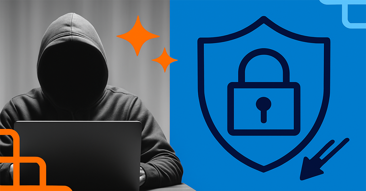 Composite image featuring a black and white photo of a cybersecurity professional and a stylized icon of a secure lock and circuit pattern, illustrating the enhanced data protection and decentralized security benefits of edge computing.